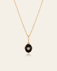 Noir Stella Onyx Necklace - CAMELLIA