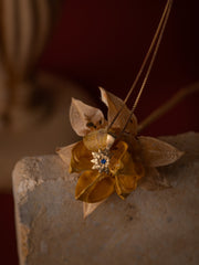 Elsa Holly Tanzanite Necklace - CAMELLIA Yellow Gold