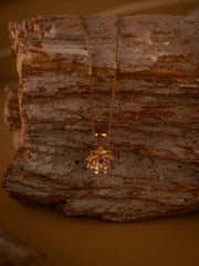 Elsa Lotus Ruby Necklace - CAMELLIA Yellow Gold