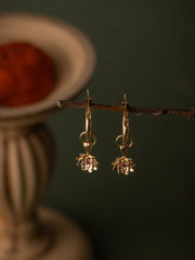 Elsa Lotus Ruby Earrings - CAMELLIA Gold