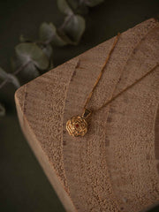 Elsa Carnation Garnet Necklace - CAMELLIA Yellow Gold