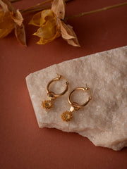 Elsa Chrysanthemum Topaz Earrings - CAMELLIA Gold