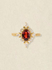 Claire Garnet Diamond Ring