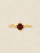 14K Solid Gold Carena Garnet Ring