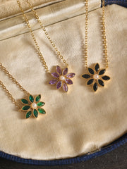 Cámellia Amethyst Pearl Necklace - CAMELLIA 18" White gold