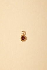 Regal Rosette Garnet Necklace - CAMELLIA Circle chain