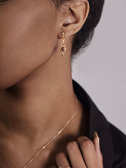 Sophina Garnet Earrings - CAMELLIA Yellow Gold