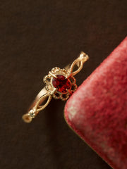 Regal Rosette Garnet Jewelry Set - CAMELLIA 5