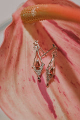 Sophina Garnet Earrings - CAMELLIA Yellow Gold