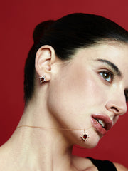 Crimson Crown Garnet Diamond Earrings