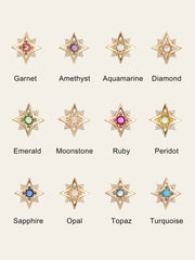 New York Birthstone Pentagram Necklaces - CAMELLIA Garnet