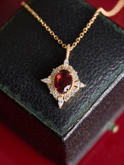 Claire Garnet Diamond Jewelry Set - CAMELLIA 5