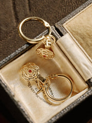 Elsa Carnation Garnet Earrings - CAMELLIA Gold