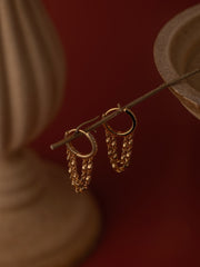 Willo Cz Chain Hoop Earrings - CAMELLIA Yellow Gold