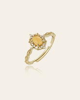 14K Solid Gold Lunaire Opal Ring - CAMELLIA 3.5