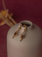 Sophina Garnet Earrings - CAMELLIA Yellow Gold