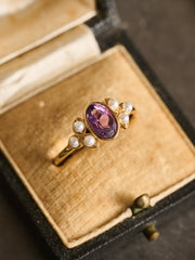 Amelie Amethyst Pearl Ring - CAMELLIA 5