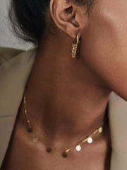 Willo Cz Chain Hoop Earrings - CAMELLIA Yellow Gold