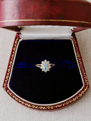 Celeste Topaz Halo Ring