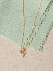 Celeste Lapis Leaf Necklace