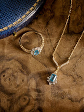 Lucent Blue Topaz Starburst Ring - CAMELLIA 6