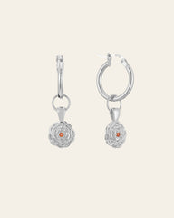 Elsa Carnation Garnet Earrings - CAMELLIA White Gold