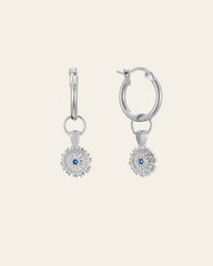 Elsa Peony Sapphire Earrings - CAMELLIA White Gold
