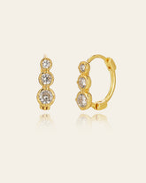 9K Solid Gold Trio Glow Huggies - CAMELLIA Single