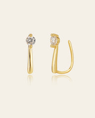 9K Solid Gold Lumière Diamond Earrings - CAMELLIA Single