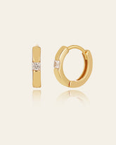 9K Solid Gold Prism Huggies - CAMELLIA Single