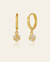 9K Solid Gold Celeste Bloom Hoop Earrings - CAMELLIA Single