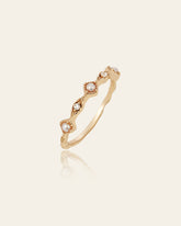 14K Solid Gold Juliette Pearl Ring - CAMELLIA 3.5