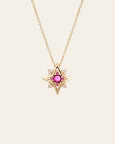 New York Birthstone Pentagram Necklaces - CAMELLIA Ruby
