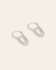 Willo Cz Chain Hoop Earrings - CAMELLIA White Gold