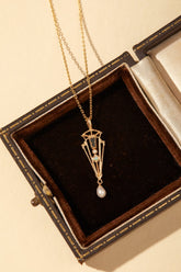 Nocturne Opal Pearl Necklace - CAMELLIA Simple Chain