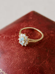 Celeste Topaz Halo Ring