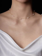 Polly Pearl Chain Necklace - CAMELLIA