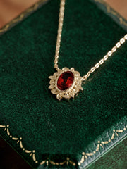Garnet Petal Necklace - CAMELLIA
