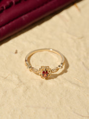Regal Rosette Garnet Ring