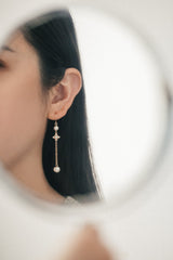 Audrey Opal Pearl Earrings - CAMELLIA Yellow Gold