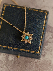 New York Turquoise Pentagram Necklace - CAMELLIA 18"