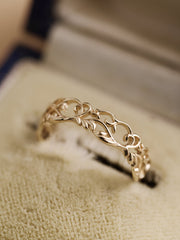 14K Solid Gold Élise Filigree Ring - CAMELLIA 3.5 US