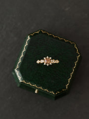 14K Solid Gold Solenne Brown Agate Ring - CAMELLIA 3.5 US