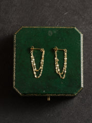 9K Solid Gold Nova Chain Drop Earrings - CAMELLIA Single