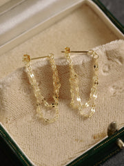 9K Solid Gold Nova Chain Drop Earrings - CAMELLIA Single