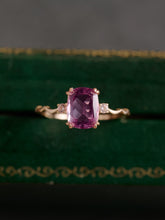 14K Solid Gold Lunar Amethyst Ring - CAMELLIA 5
