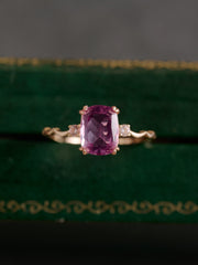 14K Solid Gold Lunar Amethyst Ring - CAMELLIA 5