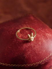 14K Solid Gold Lumi Bunny Diamond Ring - CAMELLIA 3.5