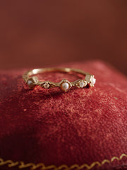 14K Solid Gold Juliette Pearl Ring - CAMELLIA 3.5