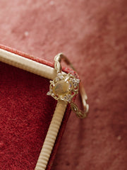 14K Solid Gold Lunaire Opal Ring - CAMELLIA 3.5